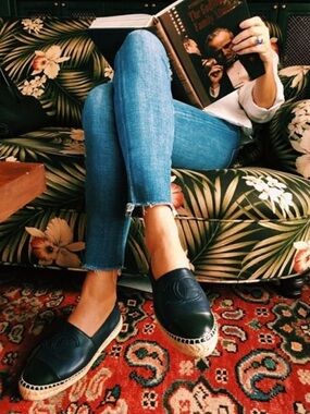 CHANEL Lambskin Espadrilles